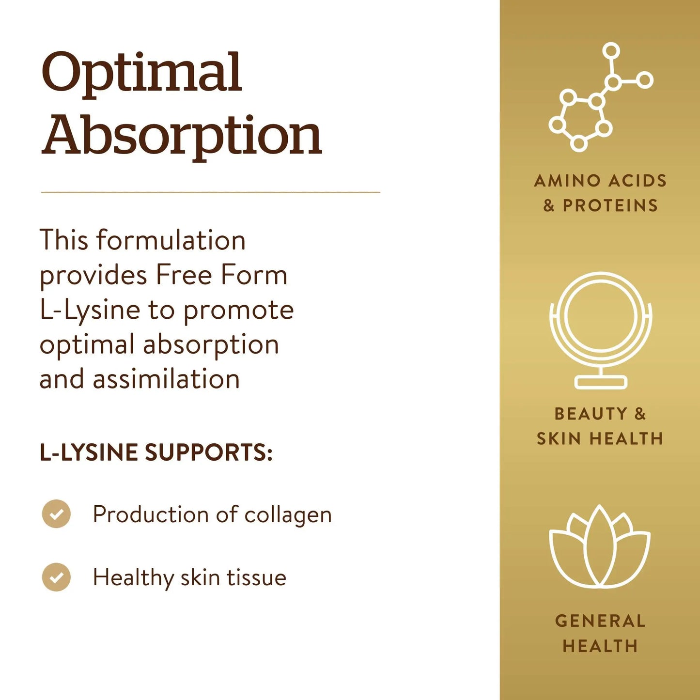 Solgar L-Lysine 1000 mg, 250 Tablets - Enhanced Absorption and Assimilation - Promotes Integrity of Skin and Lips - Collagen Support - Amino Acids Solgar
