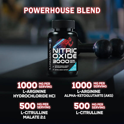 Extra Strength Nitric Oxide Booster - 3X Strength L-Arginine AKG & Citrulline Malate - Men & Women Premium Pre Workout Nitric Booster - Natural Energy & Muscle Support SILVERONYX