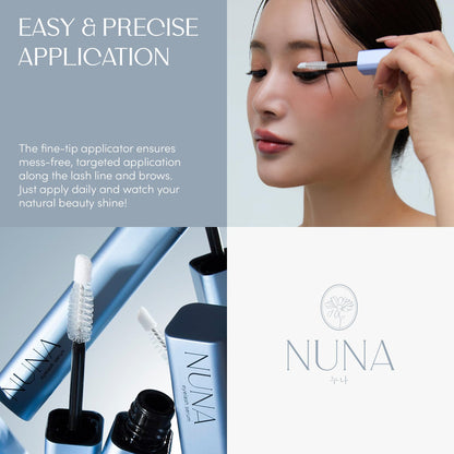 NUNA Eyelash Growth Support Serum 6ml – Eye Lash and Eyebrow Enhancing Serum for Women & Men with Biotin - Korean Multi Peptide & Natural Extracts NUNA