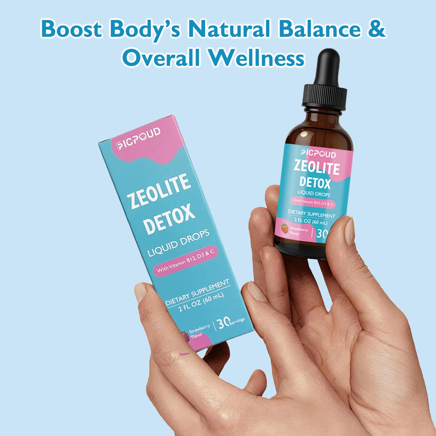 Ficpoud Zeolite Detox for Kids & Adults – Pure Zeolite clinoptilolite Liquid Drops with Vitamin B12, C & D3 – Gentle Daily Cleanse for Gut, Immune, Energy & Speech Support, Strawberry Flavor, 2 Fl Oz Ficpoud buy australia supplements