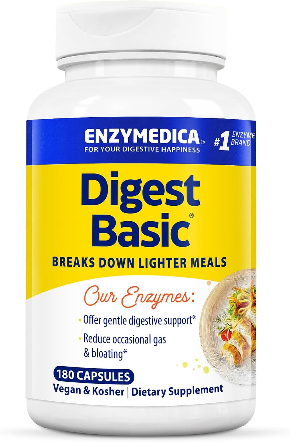 Enzymedica Digest Basic - Helps Gas & Bloating - 180 Caps Gsupps Australia