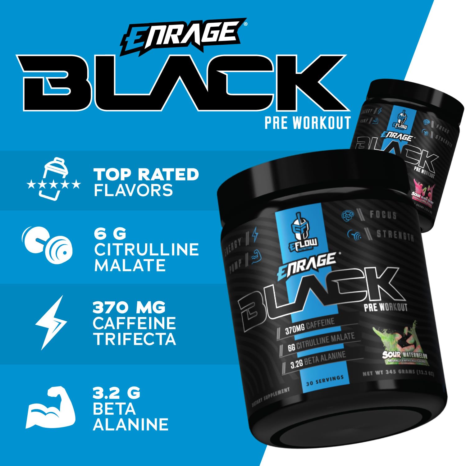 eFlow Nutrition Enrage Black High Stimulant Pre Workout Supplement - Preworkout Powder eFlow Nutrition buy australia supplements