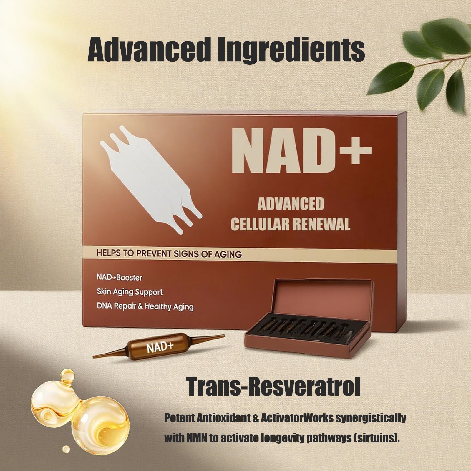 NAD+ Advanced Cellular Renewal Supplement 1200mg - Skin Anti-Aging & Energy Boost Support - 10 Vials CKPCKP buy australia supplements