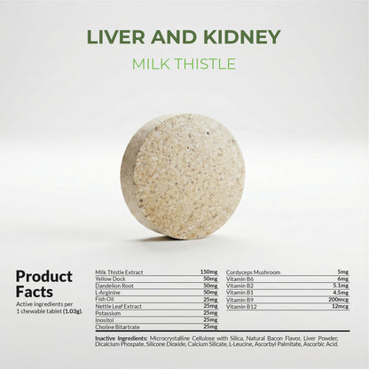Milk Thistle for Dogs - 120 Chewable Tablets - Silymarin - Liver and Kidney Support with EPA & DHA - Detox - Liver Supplement for Dogs Coco and Luna