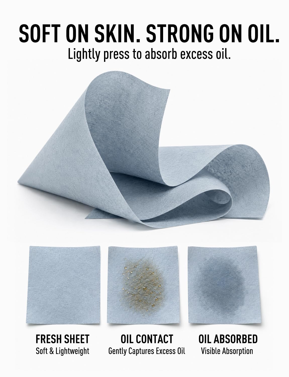Large Face Oil Blotting Sheets – 1pk/100 Makeup Friendly – High Absorbency PleasingCare