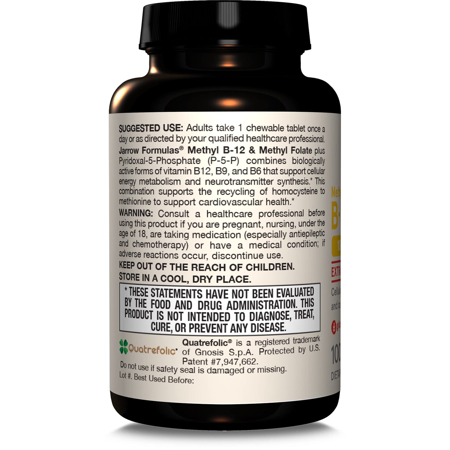 Jarrow Formulas Methyl B-12 & Methyl Folate, Bioactive Vitamin B9 & Vitamin B12 Supplement, Supports Cellular Energy Production, Healthy Brain Function & Metabolism Jarrow Formulas