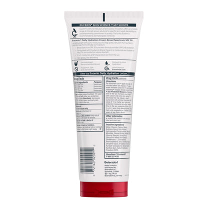 Eucerin Daily Hydration Broad Spectrum SPF 30 Sunscreen Body Cream for Dry Skin, Fragrance Free Sunscreen Moisturizer, 8 Oz Tube Eucerin
