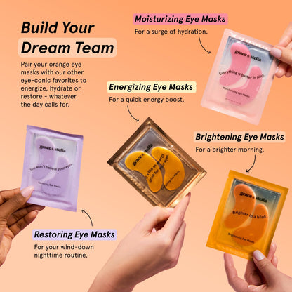 grace & stella New Brightening Eye Patches for Dark Circles (24 Pairs) - Vitamin C Under Eye Patches for Puffiness - Perfect Gifts for Women & Morning Skin Care Routine, Vegan Under Eye Mask grace & stella