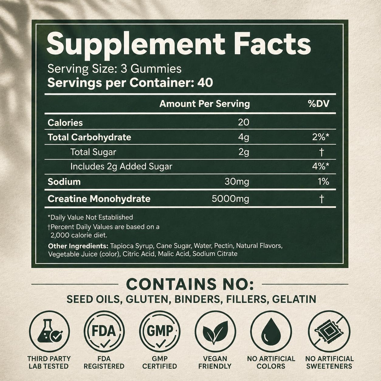 Creatine Monohydrate Gummies 5g - Only 2g Sugar, Made in USA - Sour Watermelon Flavor - Vegan & 3rd Party Tested - Pre & Post Workout Supplement for Women and Men (120 Count, 40 Servings) Cabana Nutrition buy australia supplements