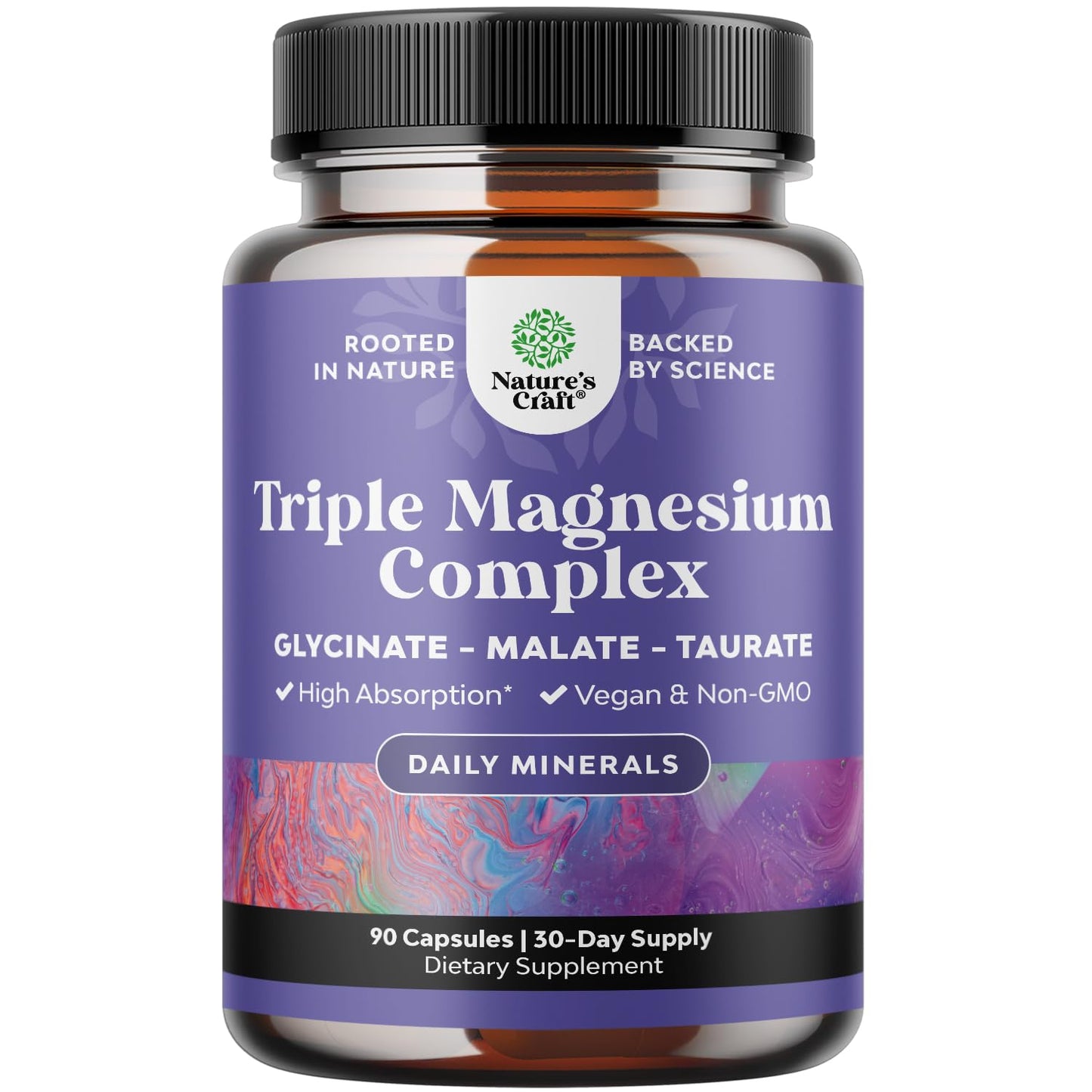 Triple Magnesium Complex 400mg w Magnesium Glycinate Taurate Malate - 180ct | Magnesium triple complex for women and men with magnesium taurate glycinate malate blend Magnesio Gsupps Australia