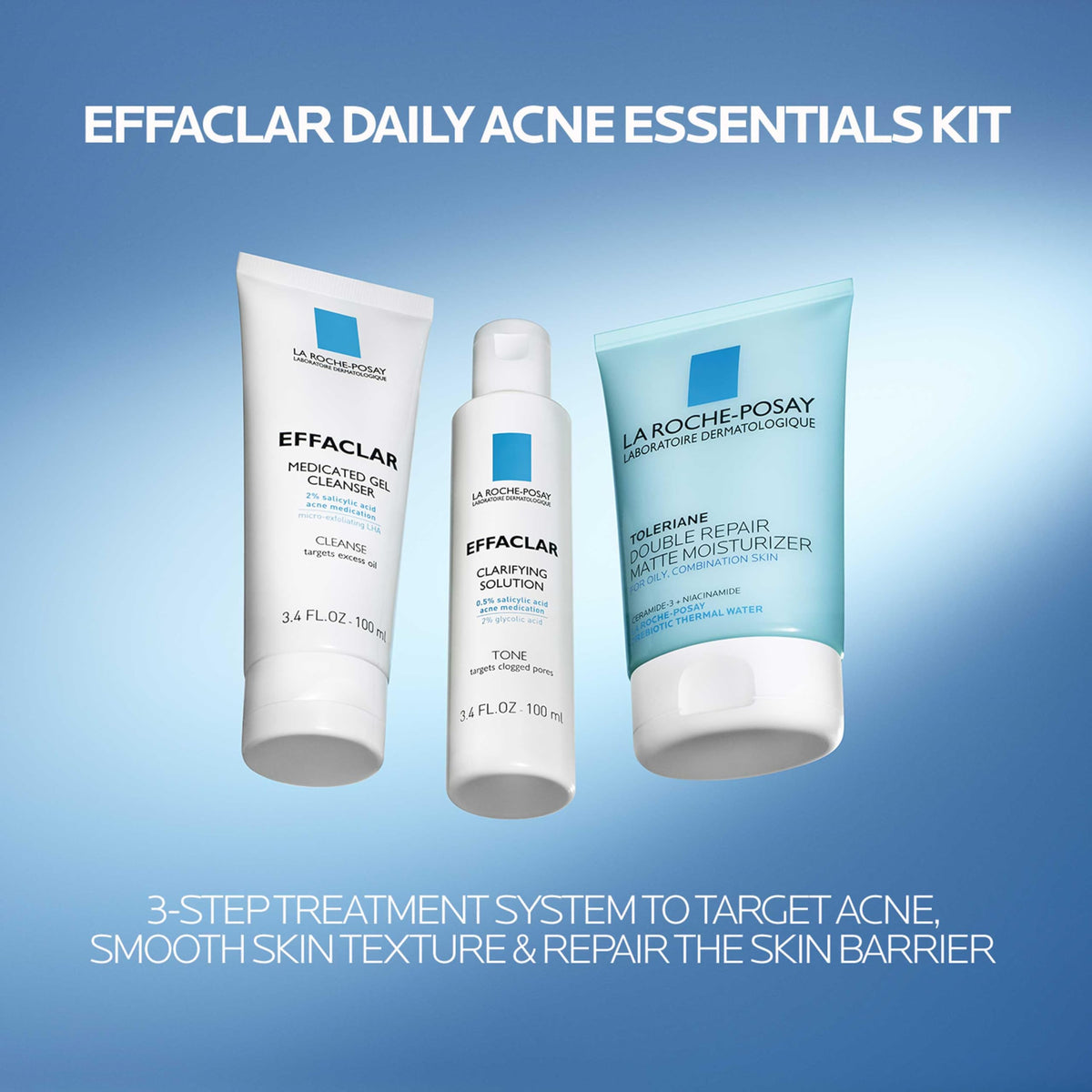 La Roche-Posay Effaclar Daily Acne Kit with Cleanser, Toner & Moisturizer La Roche-Posay