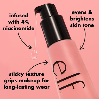 e.l.f. Power Grip Primer + 4% Niacinamide, Gel-Based & Hydrating Face Primer, Helps Visibly Even Skin & Brighten, Grips Makeup, Vegan & Cruelty-Free, 0.811 Fl Oz e.l.f.