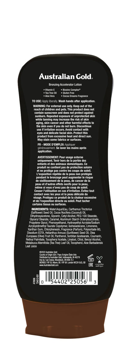 Australian Gold Dark Tanning Accelerator Lotion With Bronzer, 8 Ounce, New Package Same Formula, B003GX5SSC Australian Gold