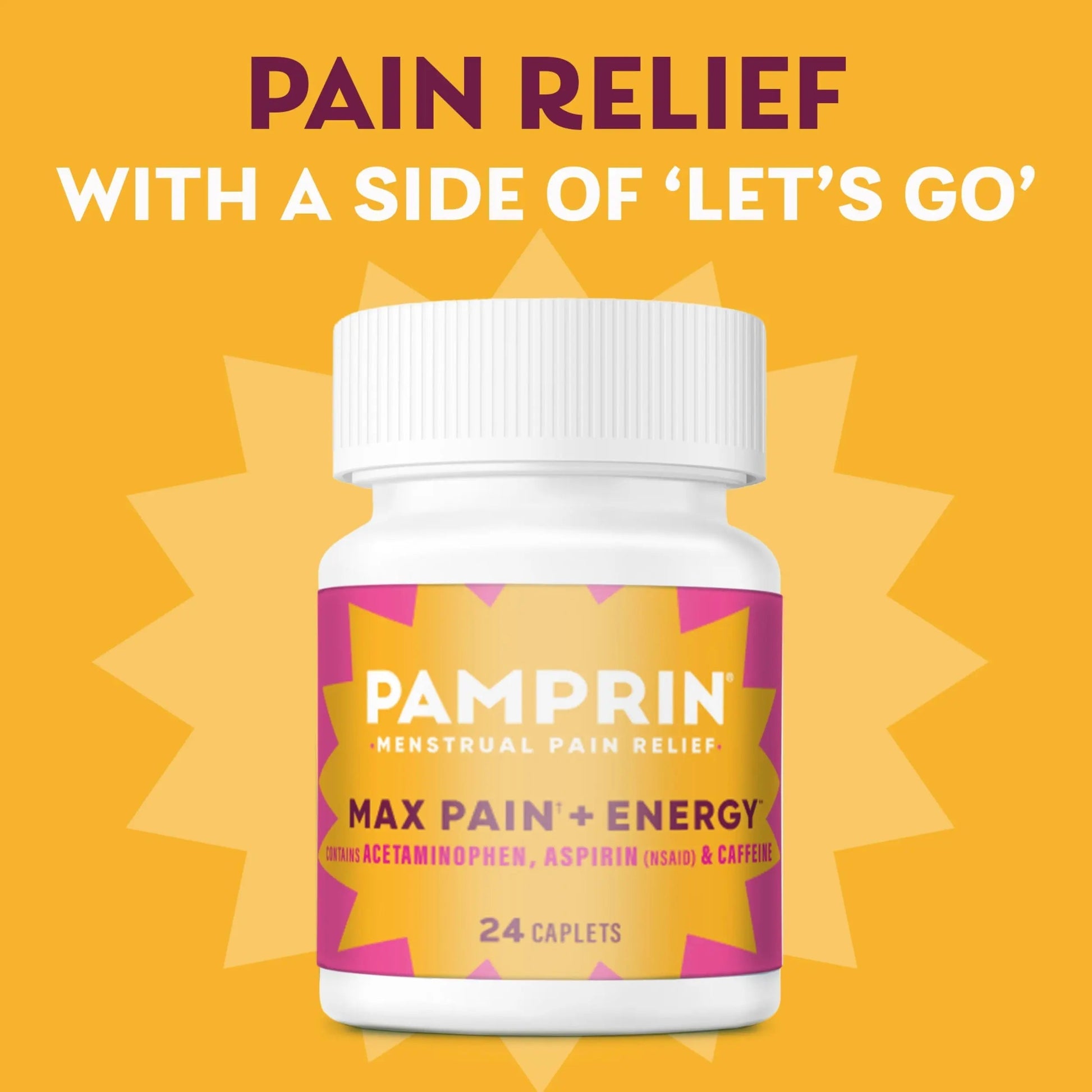 Pamprin Maximum Strength Max Pain and Energy Formula, Menstrual Period Symptoms Relief for Cramps, Bloating and Fatigue, 24 Caplets Pamprin buy australia supplements