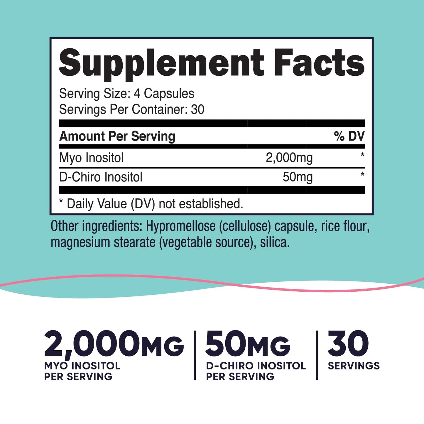 Nutricost Myo Inositol & D-Chiro Inositol for Women 2000mg, 120 Capsules, 2000mg Myo & 50mg D-Chiro Per Serving, 30 Servings Nutricost