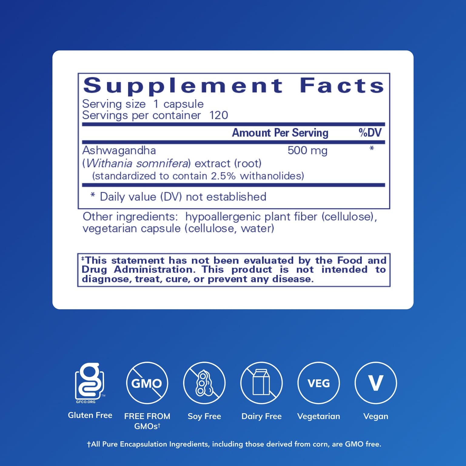 Pure Encapsulations Ashwagandha - 500 mg Ashwagandha Extract - Metabolism & Stress Support - Immune Support - GMO Free & Vegan - 120 Capsules Pure Encapsulations buy australia supplements