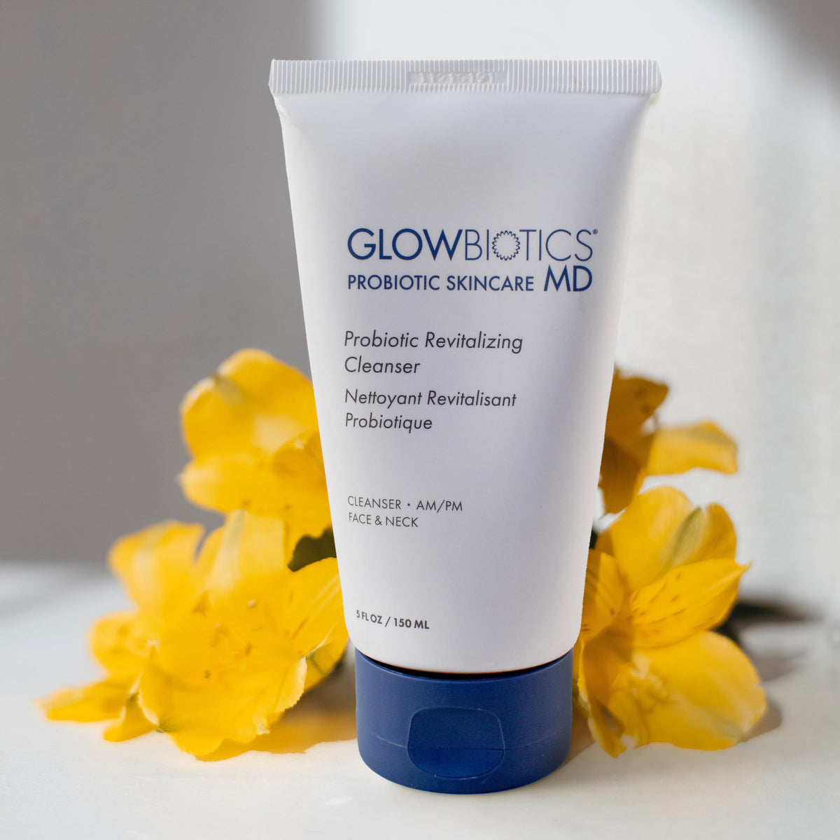 Glowbiotics Probiotic Revitalizing Cleanser - Anti-Aging Face Wash with Peptides - 5 oz - Hydrating Gel for Hormonal, Dry & Mature Skin Glowbiotics
