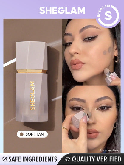 SHEGLAM Sun Sculpt Cool Toned Liquid Contour Stick Long Lasting Cream Bronzer Makeup - 01 Soft Tan SHEGLAM