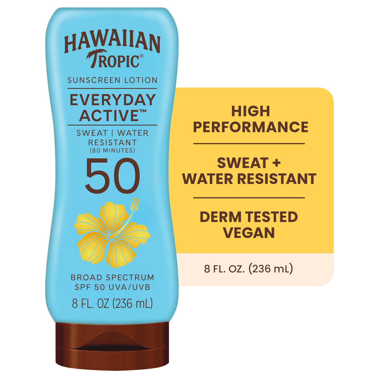 Hawaiian Tropic Everyday Active SPF 50 Sunscreen Lotion, 8 Fl Oz Hawaiian Tropic