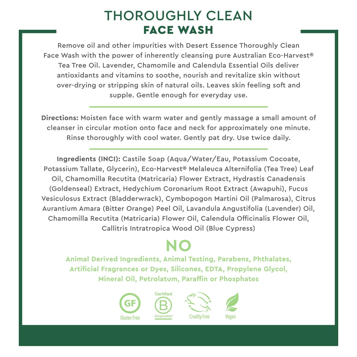 Desert Essence Thoroughly Clean Face Wash, Tea Tree Oil, 8.5 fl oz Desert Essence