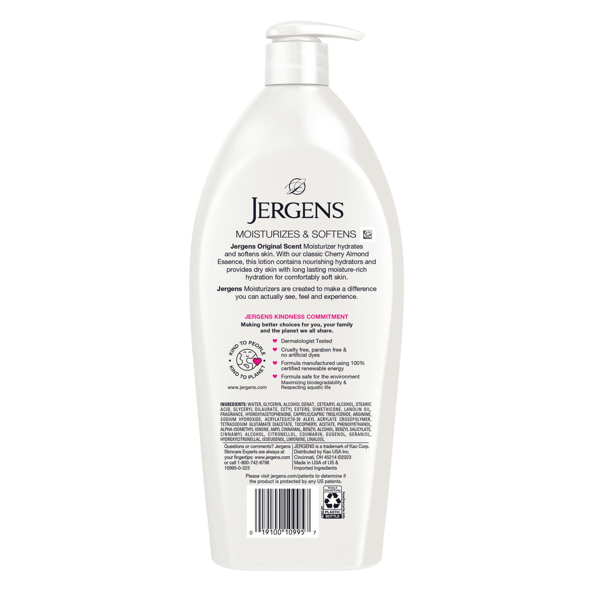 Jergens Cherry Almond Hand & Body Lotion, Dry Skin, 32 fl oz Jergens