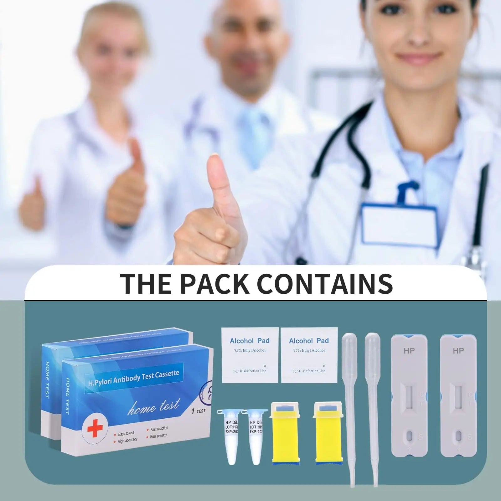 H. Pylori，Helicobacter Pylori Detection 2 Test kit, 10-15 Minutes of Quick Home Testing, The Result is Highly Accurate, Easy to use and Read Evuioas buy australia supplements
