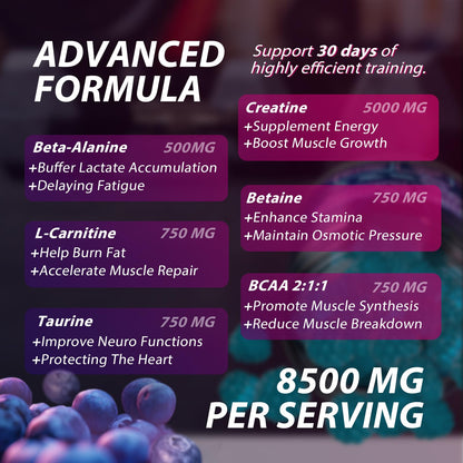 Asumtal Creatine Monohydrate Gummies Complex 8500 MG for Men & Women, Creatine Monohydrate Supplement for Muscle Growth, Strength & Energy Support Asumtal