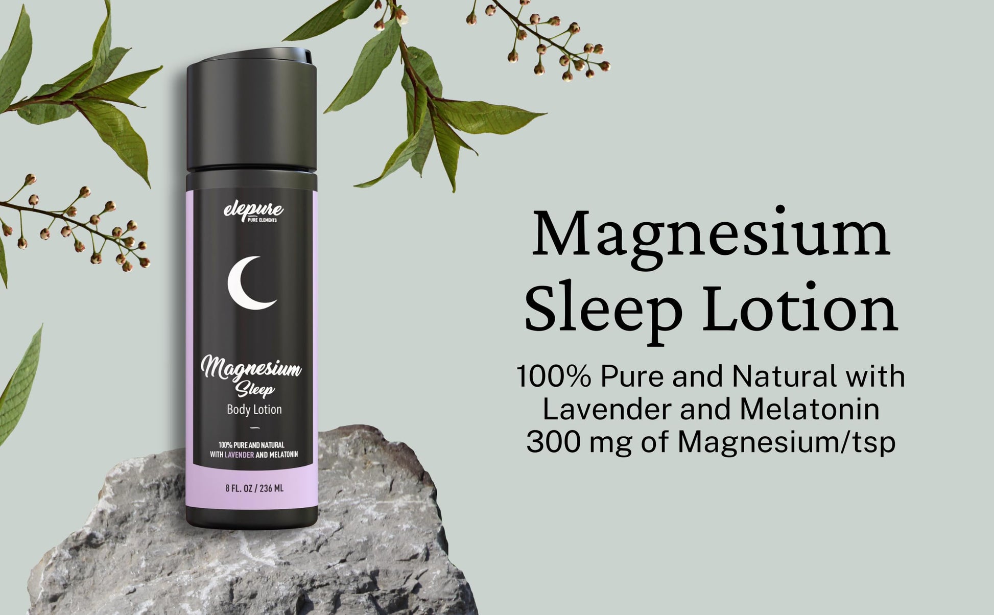Elepure Pure Elements Magnesium Sleep Lotion with Lavender and Melatonin - Topical Application Night Cream- High Potency - Organic Materials - Large Size - Great Value - 8 fl. oz Elepure Pure Elements buy australia supplements