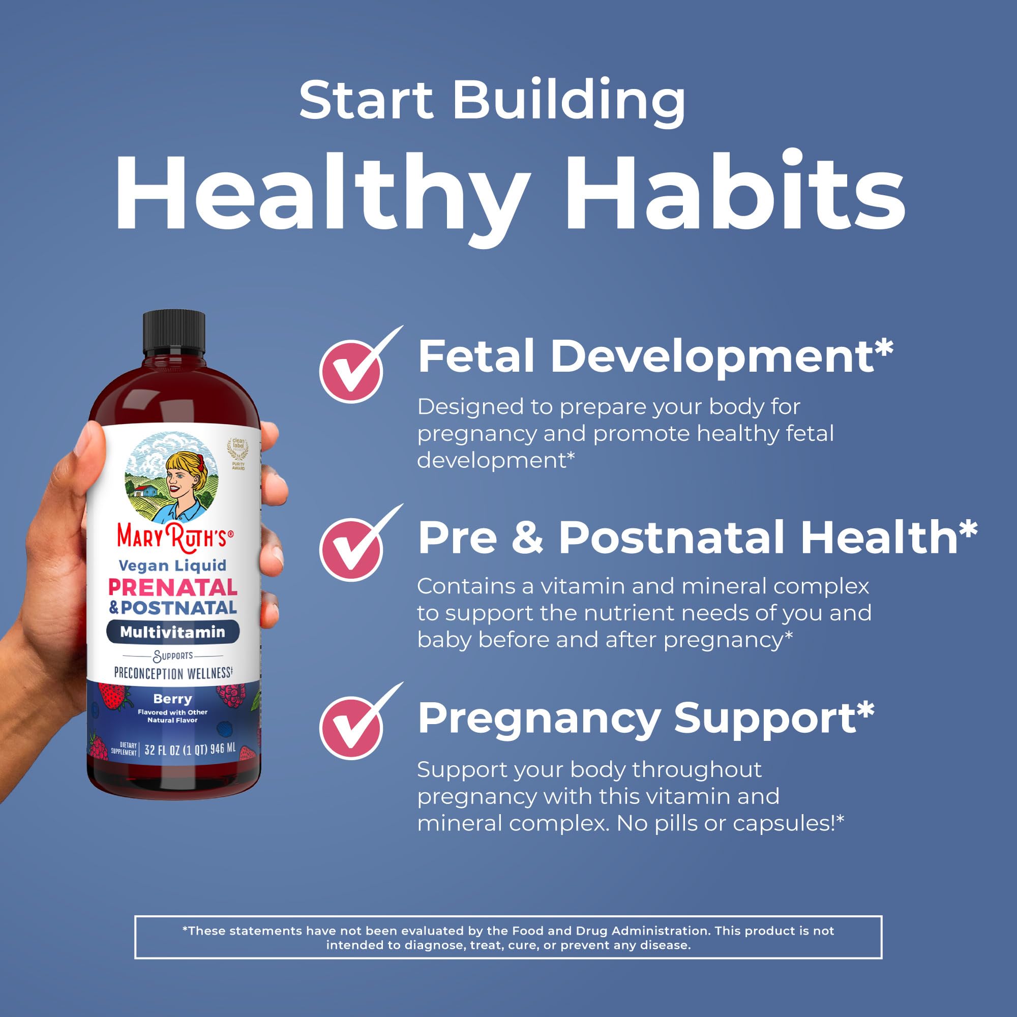 MARYRUTH'S Postnatal & Prenatal Vitamins for Women | Sugar Free | Selenium | Folate | Vegan | Non-GMO | Gluten Free | 32oz MARYRUTH'S buy australia supplements