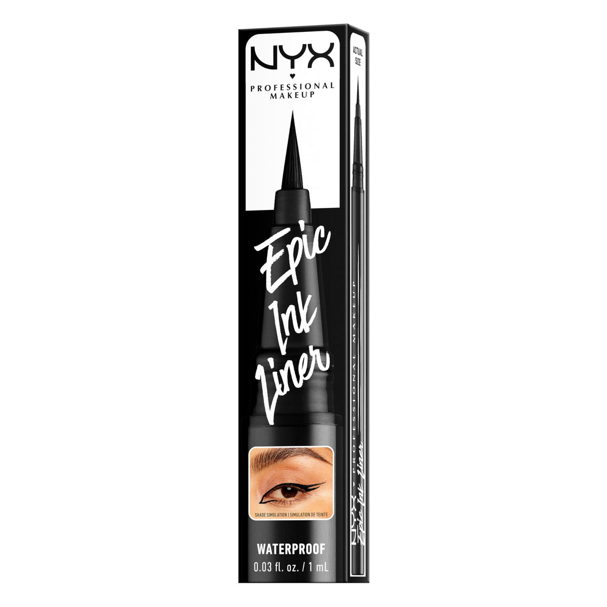 NYX PROFESSIONAL MAKEUP Epic Ink Liner, Waterproof Liquid Eyeliner - Black, Vegan Formula NYX PROFESSIONAL MAKEUP