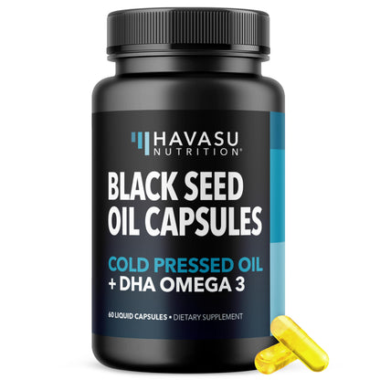 Black Seed Oil Capsules, Vegan, Non-GMO, Cold-Pressed Nigella Sativa, 90ct | 1500mg Per Serving Black Cumin Supplement for Skin Health, Immune Function, and Digestive Health, Unflavored, 30 Servings Gsupps Australia