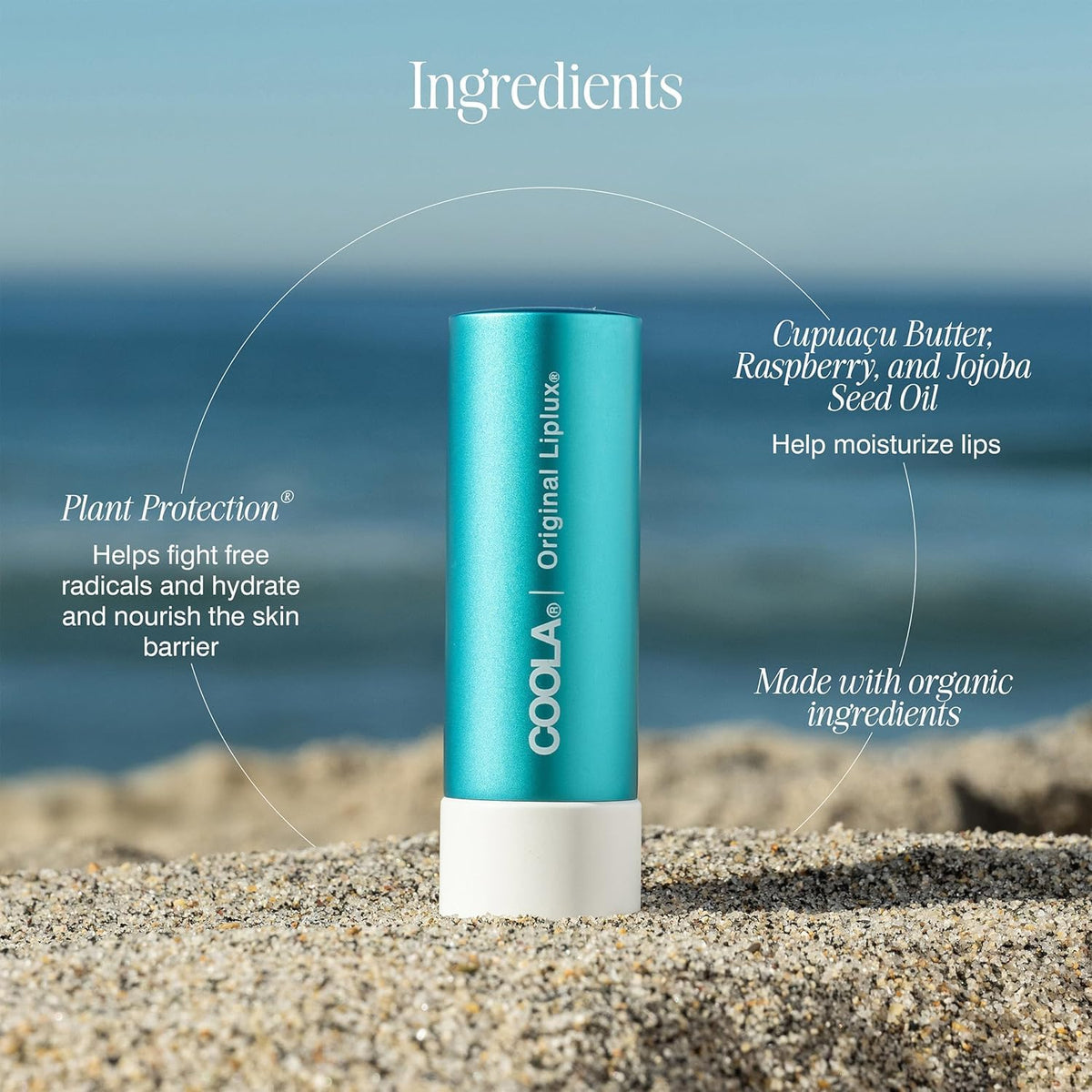 COOLA Liplux SPF 30, Organic Lip Balm Sunscreen, 0.15 oz COOLA
