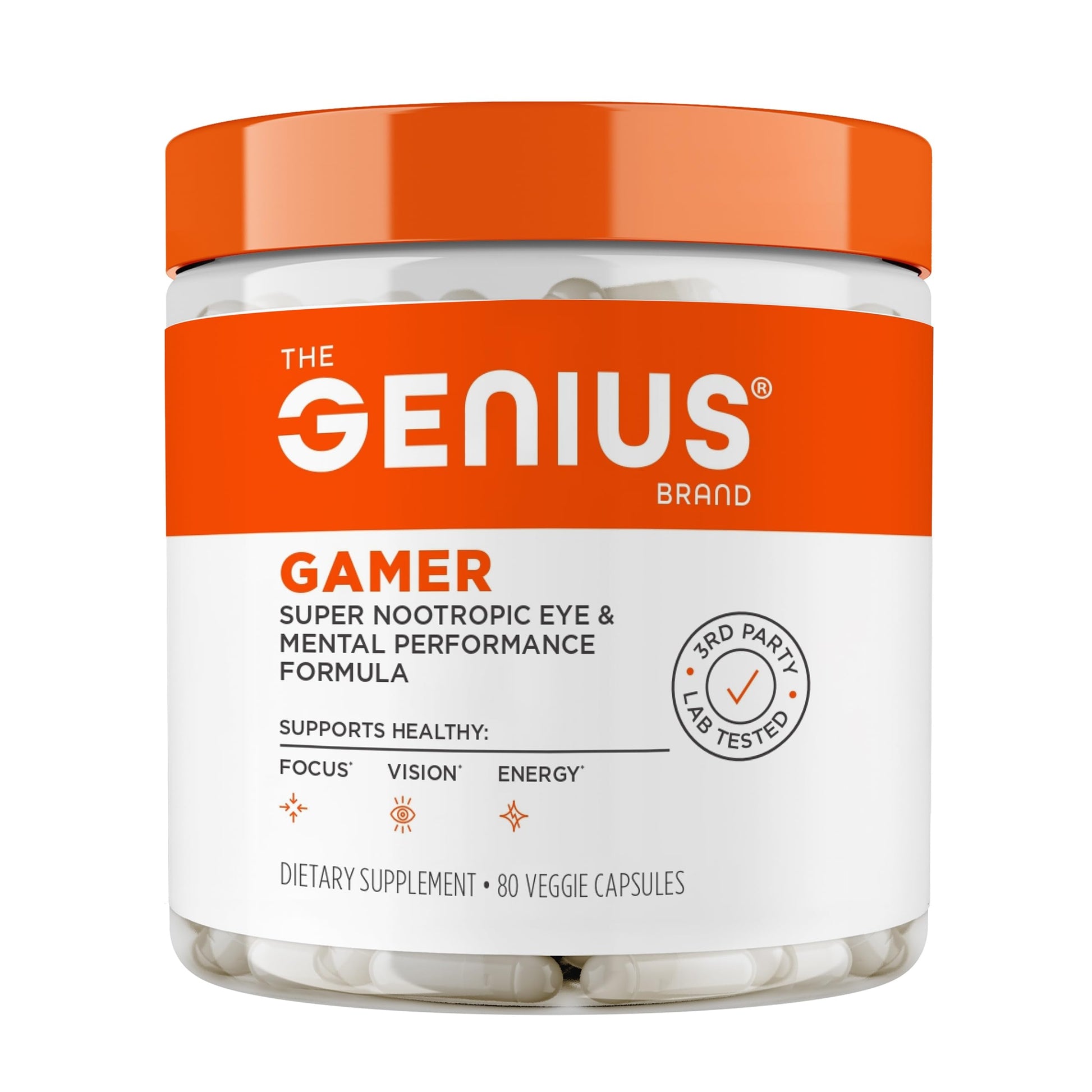 Genius Gamer, Gaming Focus Supplement, 80 Pills - Elite Nootropic Performance Booster - Boost Brain & Mental Clarity, Reaction Time & Concentration - Blue Light Support with Lutemax The Genius Brand buy australia supplements
