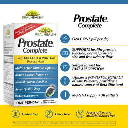 Real Health The Prostate Formula - Prostate Health Supplements for Men, Saw Palmetto Formula for Healthy Bladder and Urinary Support, Real Health