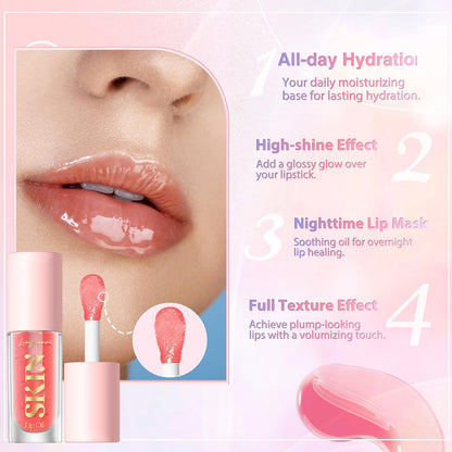 LANGMANNI 2 Pack Fruit Flavored Lip Oil Balm, Strawberry + Coco LANGMANNI