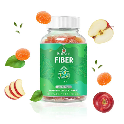BeLive Fiber Gummies - Sugar Free Prebiotic Digestive Health and Regularity Supplement - Chicory Root & Inulin BeLive