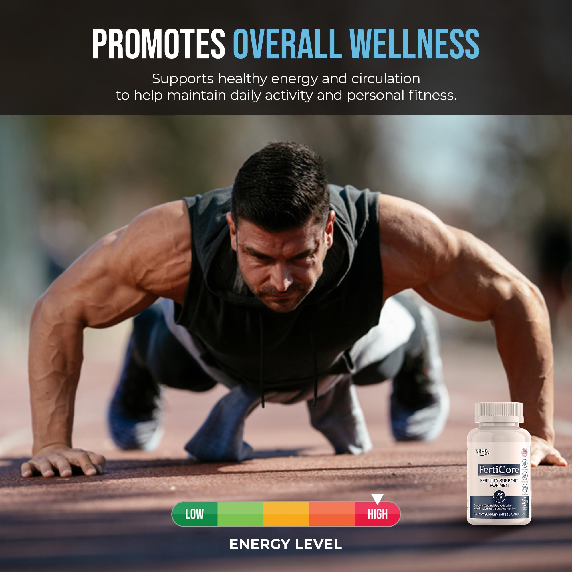 NHHS FertiCore – Men’s Fertility & Reproductive Wellness Supplement – Supports Sperm Health, Motility & Vitality – with Vitamins, Minerals, Amino Acids & Antioxidants – Made in USA, 60 Capsules NHHS buy australia supplements
