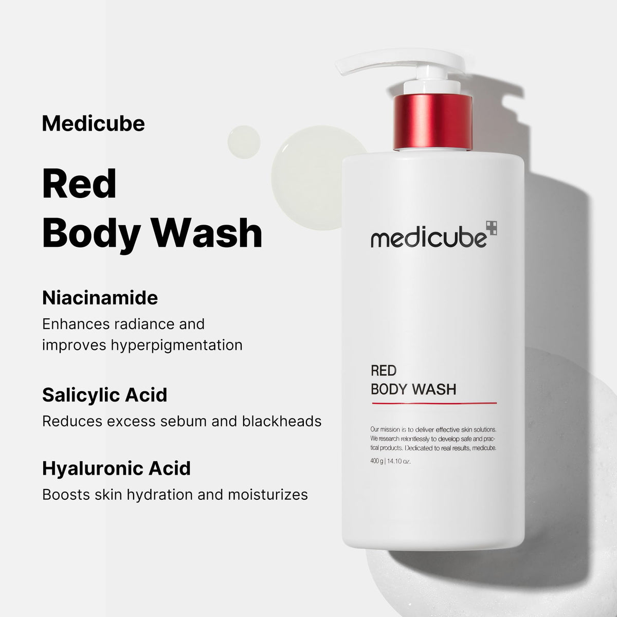 medicube Red Body Wash - Low pH Clarifying Body Wash For Back & Chest medicube