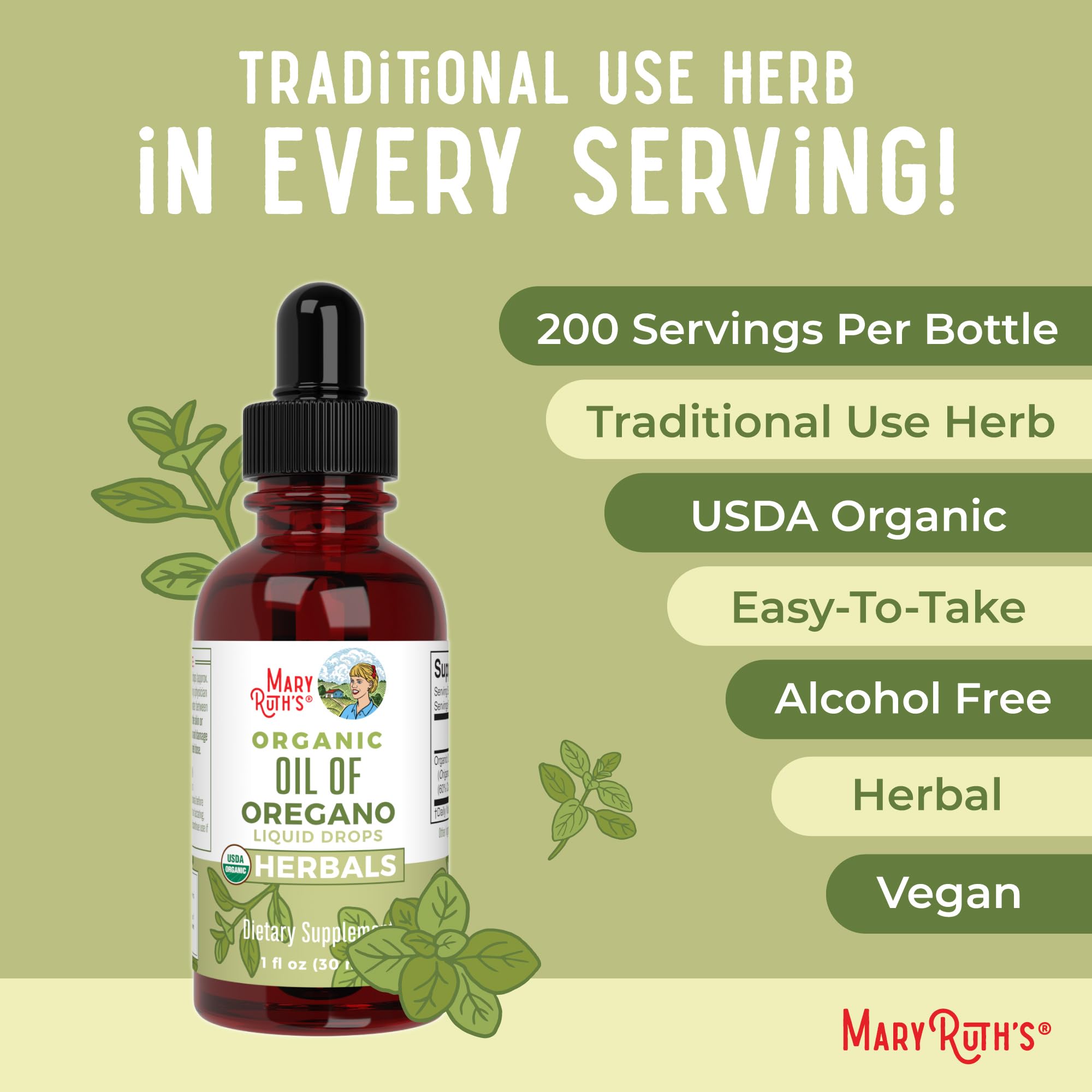 MaryRuth Organics Oregano Oil Drops | 6 Month Supply | USDA Organic Oil of Oregano Liquid | Herbal Blend for Immune Support | Digestive Health | Overall Health | Vegan | Sugar Free | Non-GMO | 1 Fl Oz MARYRUTH'S buy australia supplements