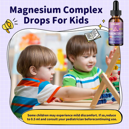 Kids Magnesium Liquid Drops-Magnesium Glycinate Liquid for Kids Supplement-w/L-theanine, Omega-3, Vitamin B6, D3 - for Sleep, Relaxation, Brain, Bones CFILIHTC