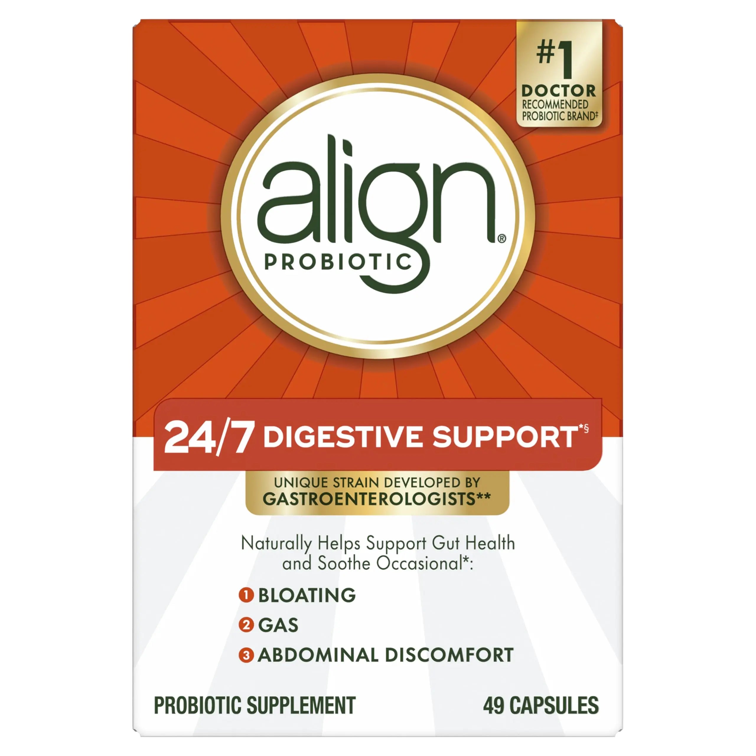 Align Probiotic, 24/7 Digestive Support*§, Probiotics for Women and Men, Probiotics for Digestive Health, Men and Womens Probiotic Capsules Help Relieve Occasional Bloating & Gas*, 49 Capsules Align buy australia supplements
