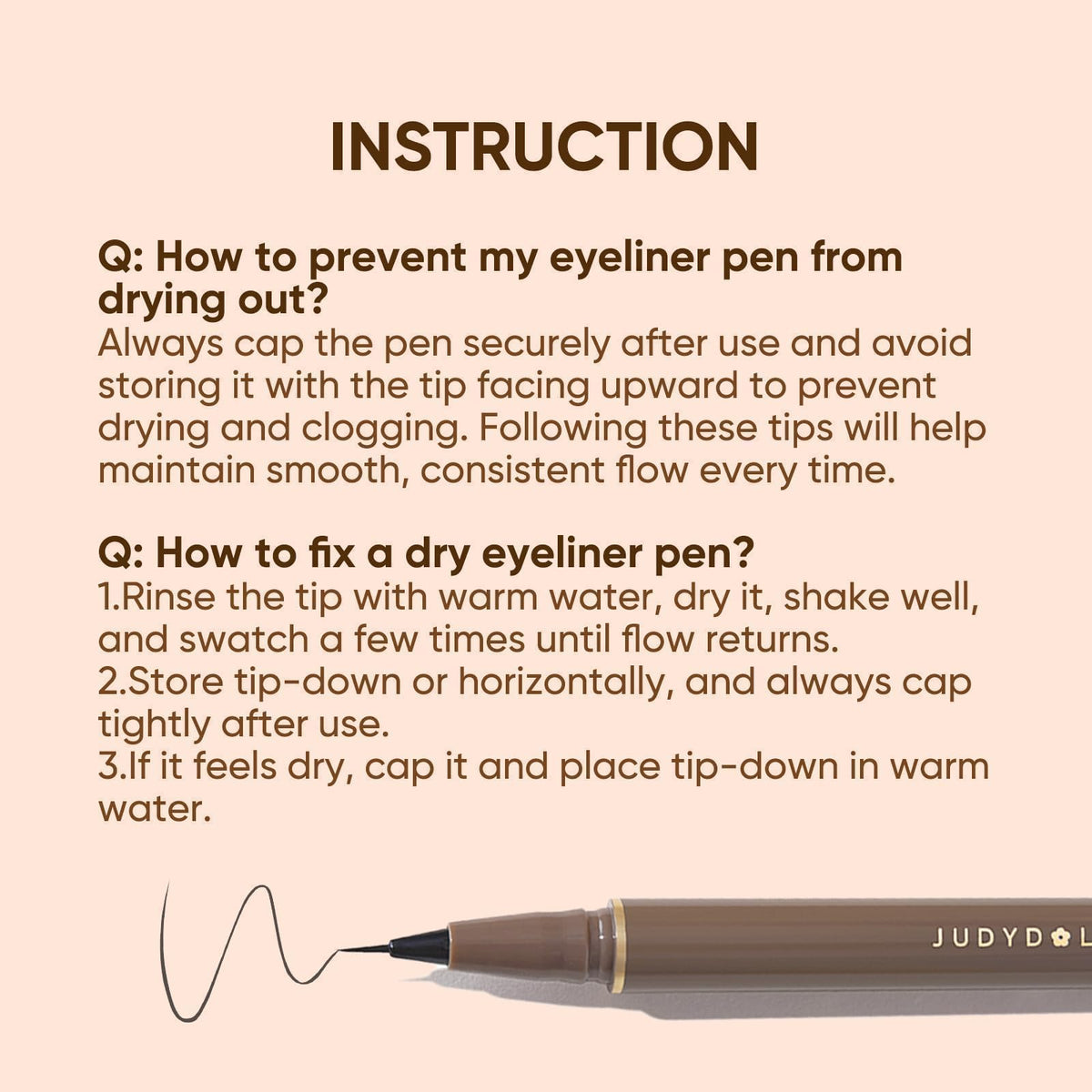JUDYDOLL Ultra-Fine Liquid Eyeliner-Precision Tip for Wing Line, Smudge-Proof, Quick-Drying, Waterproof Eyeliner Pencil, Easy to Get Inner Corner Lined, Hooded Eyes-Friendly (#01 Black) JUDYDOLL