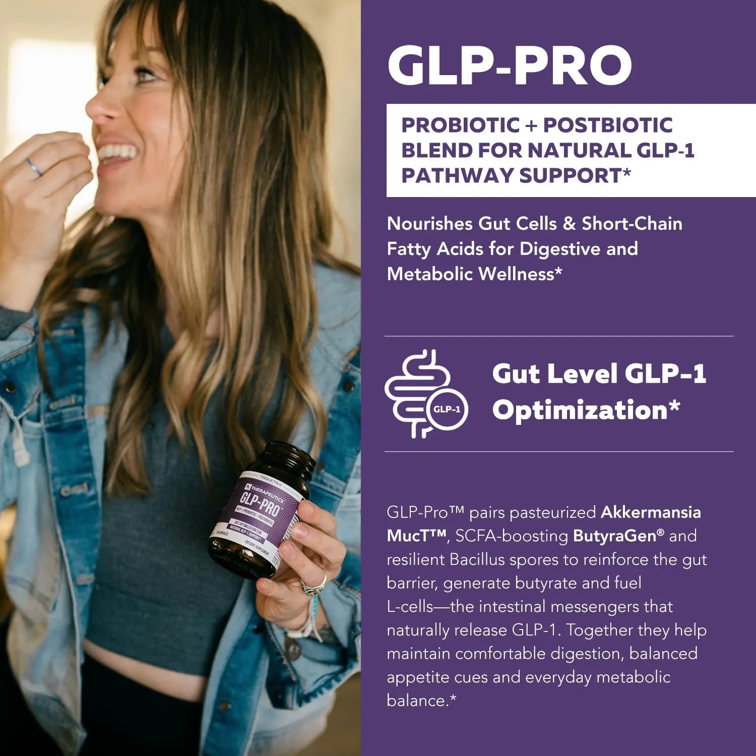 GLP-Pro™: Probiotic & Postbiotic Blend for Natural GLP-1 Support — Akkermansia MucT™, ButyraGen® Butyrate Generator & Spore Bacillus — Healthy Appetite, SCFA & Metabolic Balance — 30 Count Triquetra Health buy australia supplements
