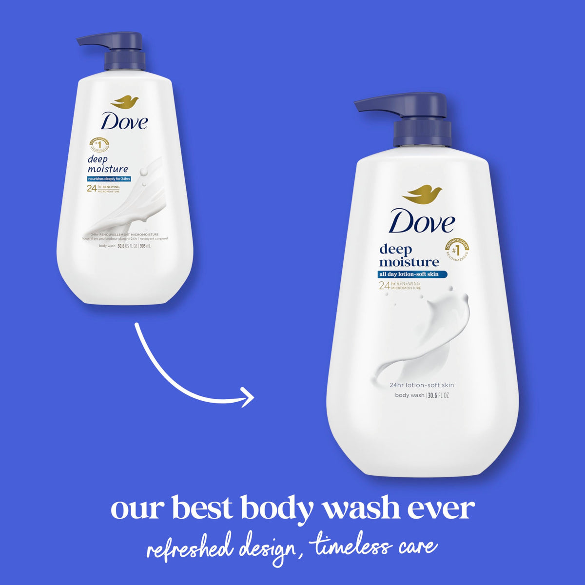 Dove Body Wash Body Wash Deep Moisture 30.6 oz Pump, Sulfate Free Dove