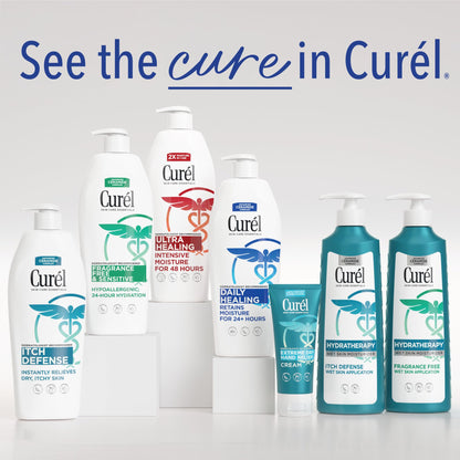 Curel Hydra Therapy In Shower Lotion, Itch Defense Body Moisturizer with Advanced Ceramide Complex, Vitamin E, & Oatmeal Extract, 12 Oz Curel