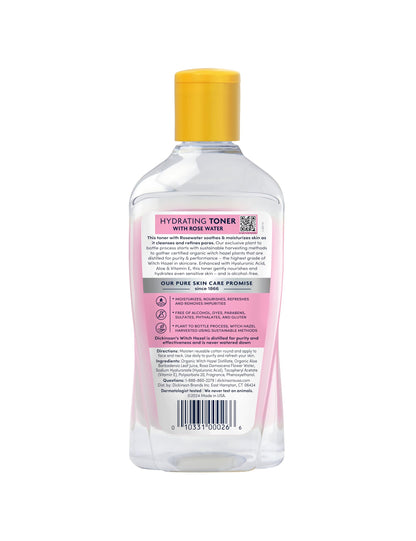 Dickinson's Witch Hazel Hydrating Toner with Rosewater | 16 Fl Oz Dickinson's