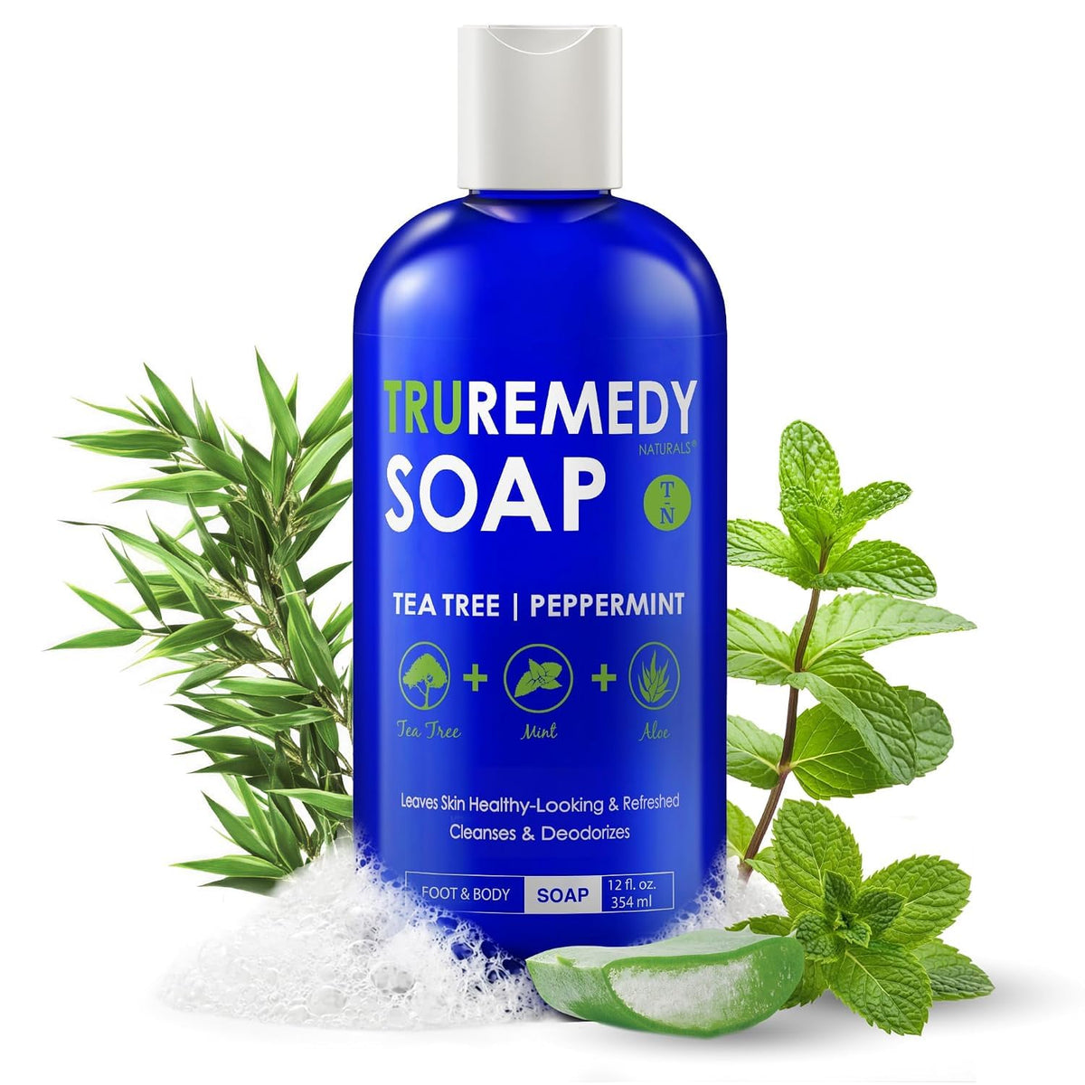 Truremedy Naturals Body Wash, Tea Tree & Peppermint (12oz) Truremedy Naturals