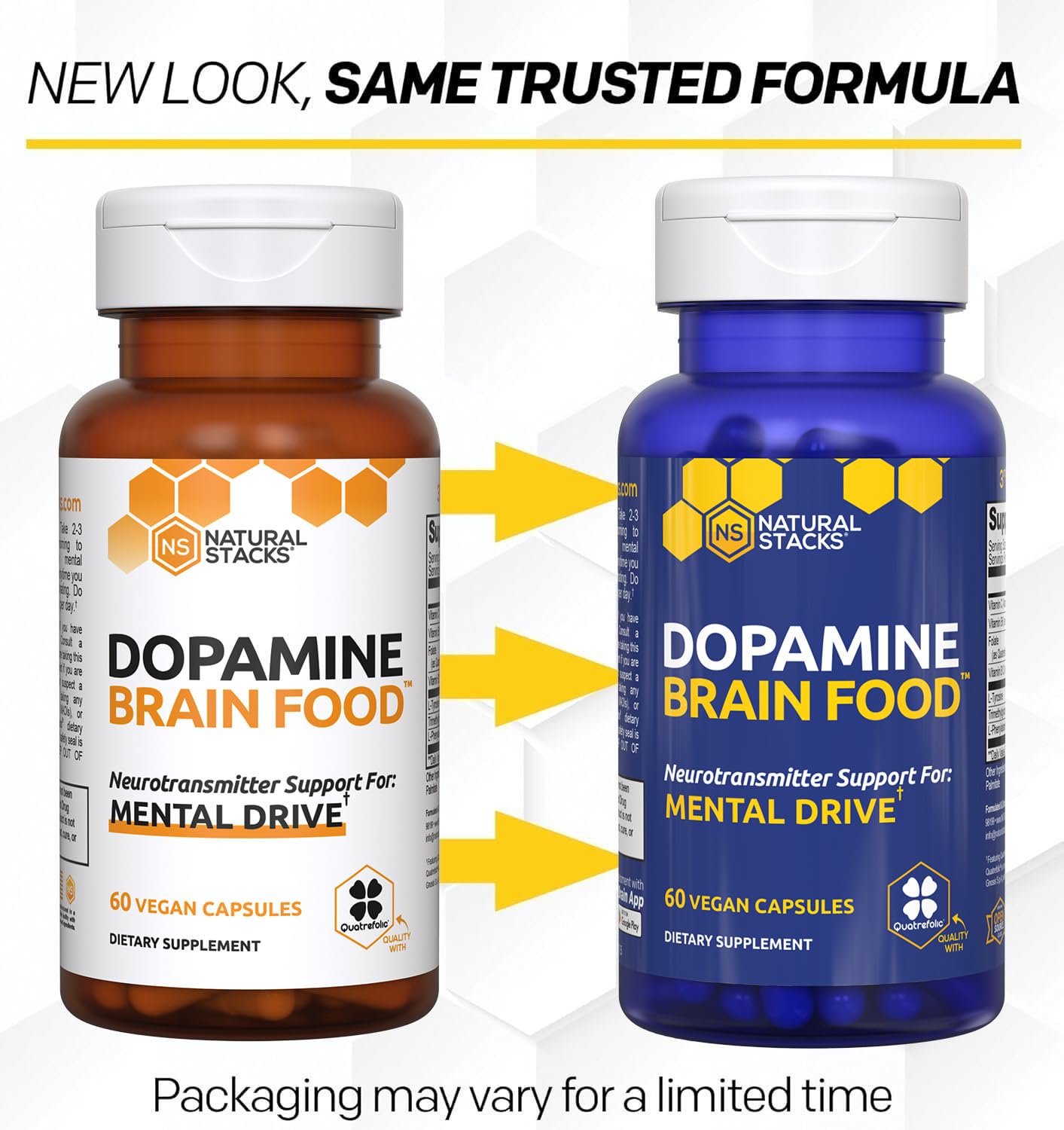 NATURAL STACKS Dopamine Brain Food - 650mg L-Tyrosine Supplement - Dopamine Supplement for Focus & Mental Drive - Supports Mental Energy - Neurotransmitter Support with B Vitamins - 60 Capsules NATURAL STACKS buy australia supplements