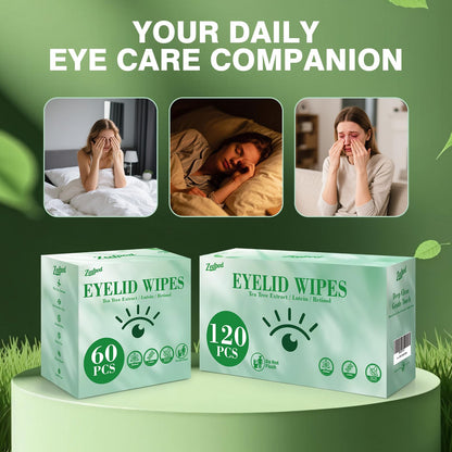 60PCS Tea Tree Oil Eyelid Wipes – Individually Wrapped Eye Lid Cleaning Wipes，Soothing For Sensitive Eyes, Stay Hydrated Lid Wipe Zeefpod