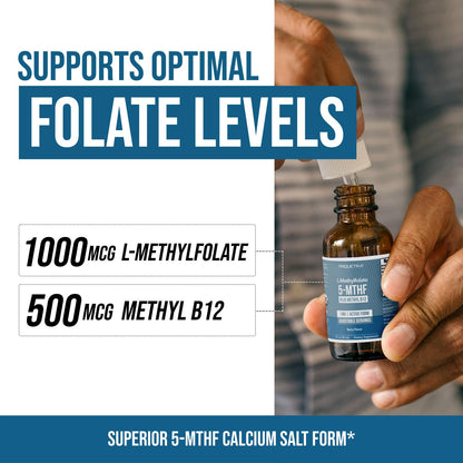 Organic Methyl Folate 1000 mcg + Methyl B12 Cofactor (300 Servings) – Metabolically Active 5-MTHF Form, Organic Berry Flavor Triquetra Health